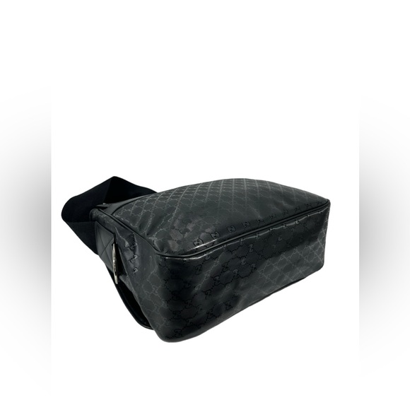 GUCCI 270794 black Imprime Mamas Diaper Bag messenger logo flap Authenticated - Picture 15 of 16